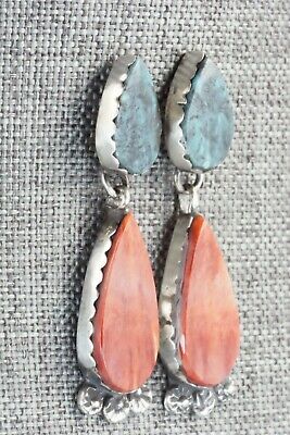 Turquoise, Spiny Oyster & Sterling Silver Earrings - Selina Warner