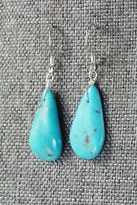 Turquoise & Sterling Silver Earrings - Navajo