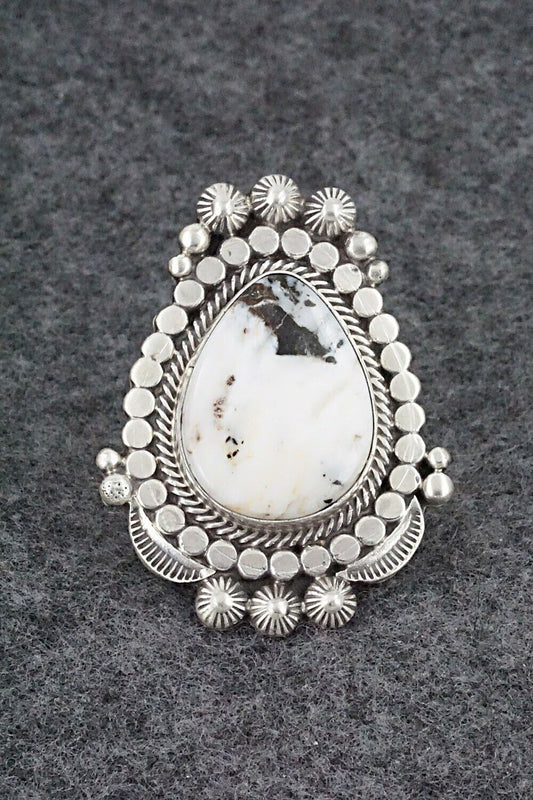 White Buffalo & Sterling Silver Ring - Tom Lewis - Size 8