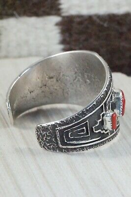 Coral & Sterling Silver Bracelet - Delbert Arviso