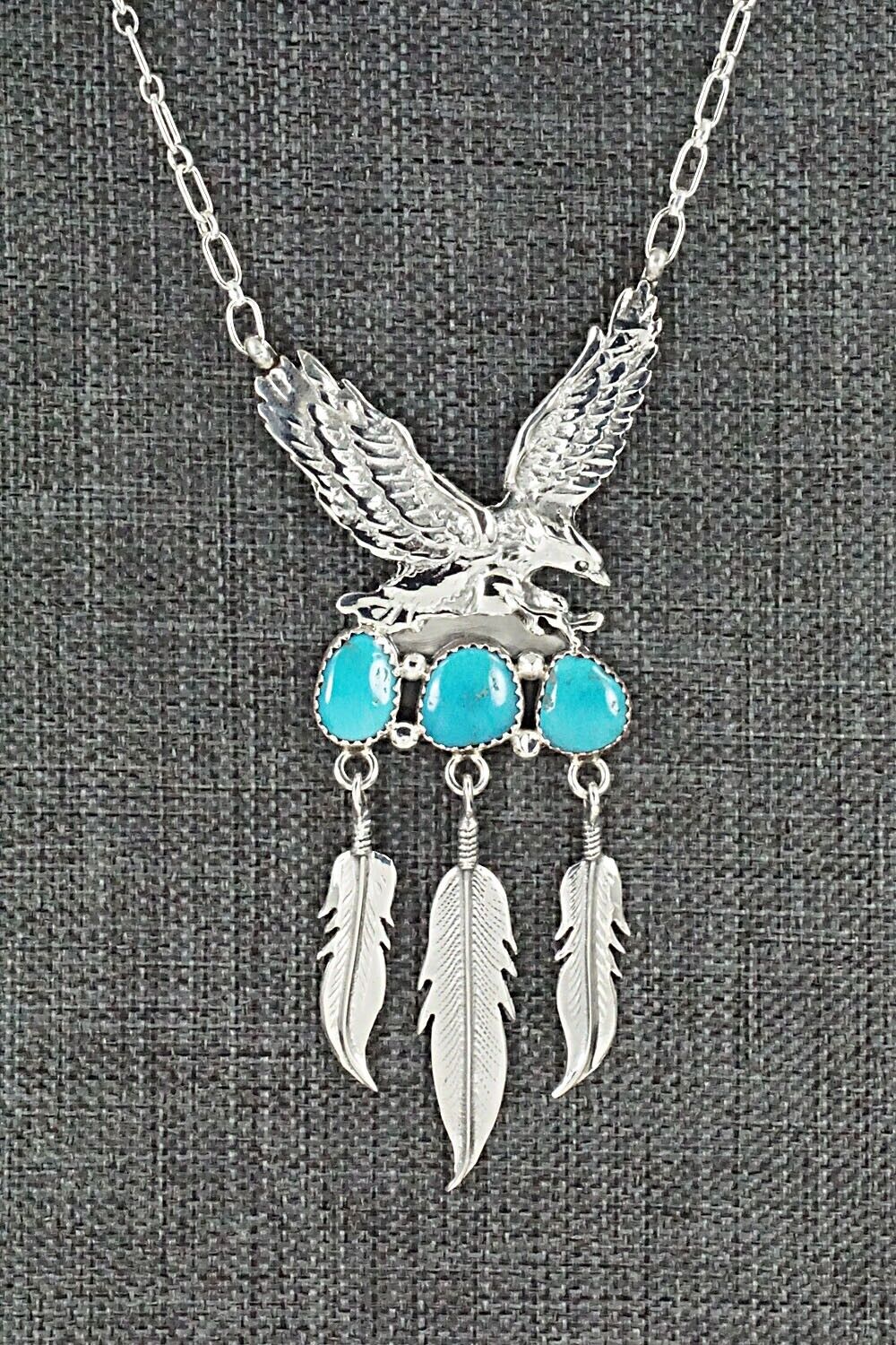 Turquoise & Sterling Silver Necklace - Genevieve Francisco