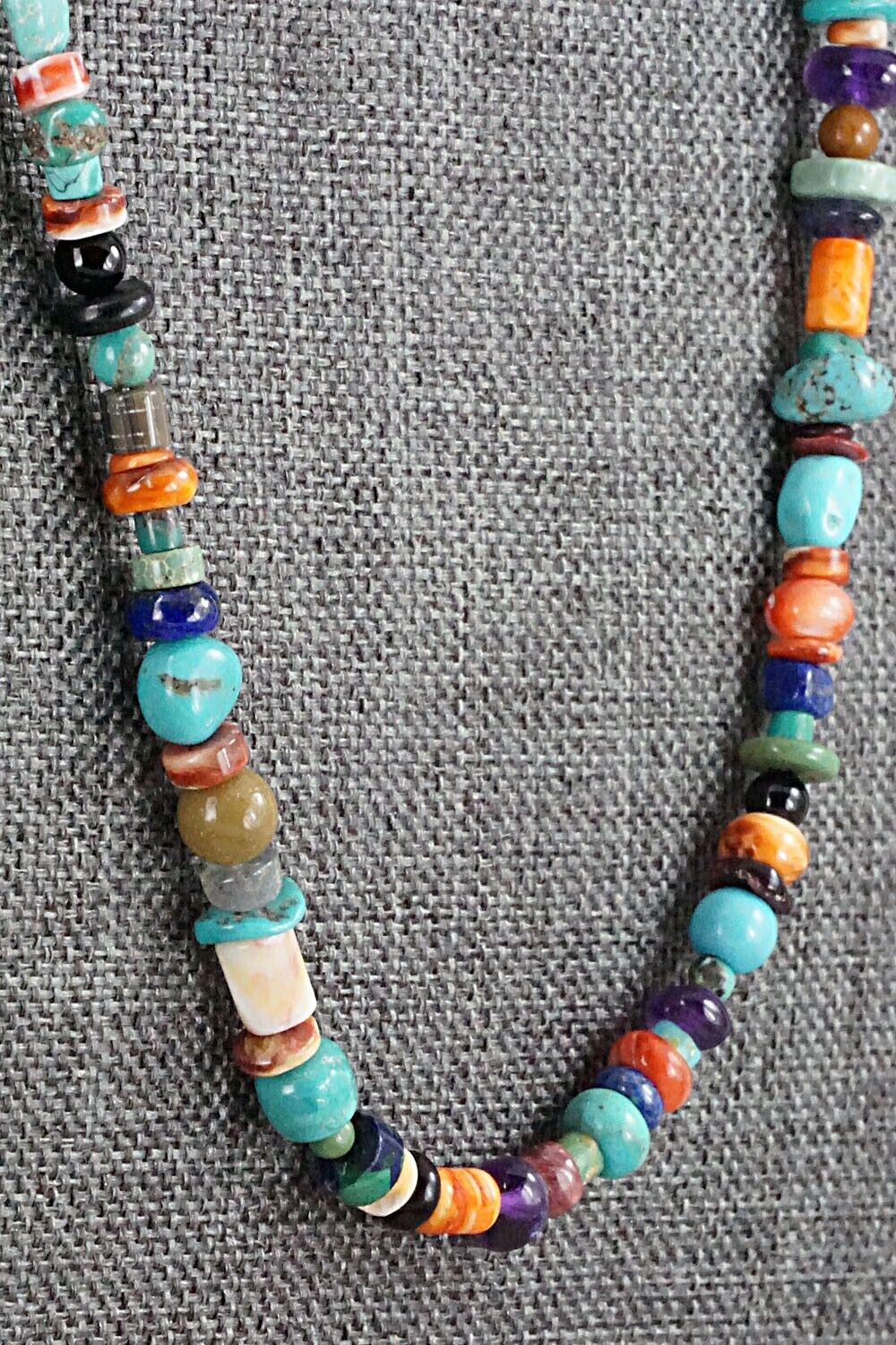 Multi Stone and Sterling Silver Necklace - Helen Tsosie