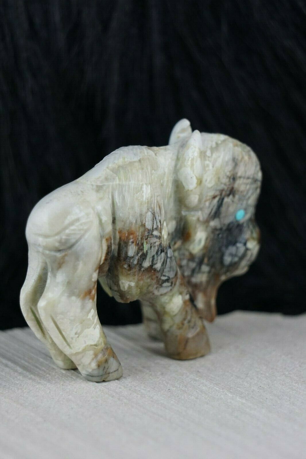 Buffalo Zuni Fetish Carving - Jonas Hastito - High Lonesome Trading