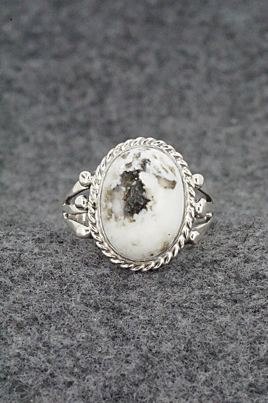 White Buffalo & Sterling Silver Ring - Grace Kenneth - Size 8