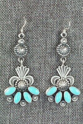 Turquoise & Sterling Silver Earrings - Michael Calladitto - High Lonesome Trading