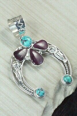 Turquoise, Spiny Oyster and Sterling Silver Pendant - Derrick Gordon