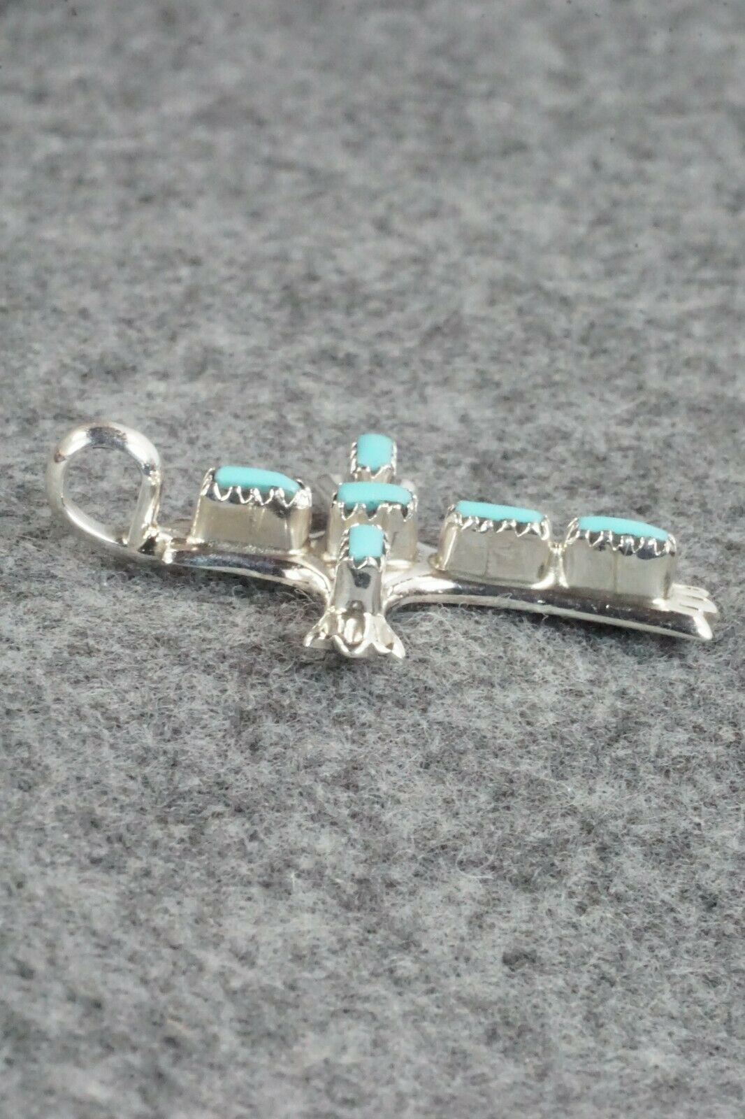Turquoise & Sterling Silver Pendant - Lupe Leekity