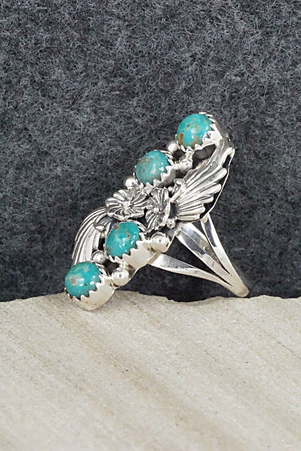 Turquoise & Sterling Silver Ring - Harris Largo - 6.25