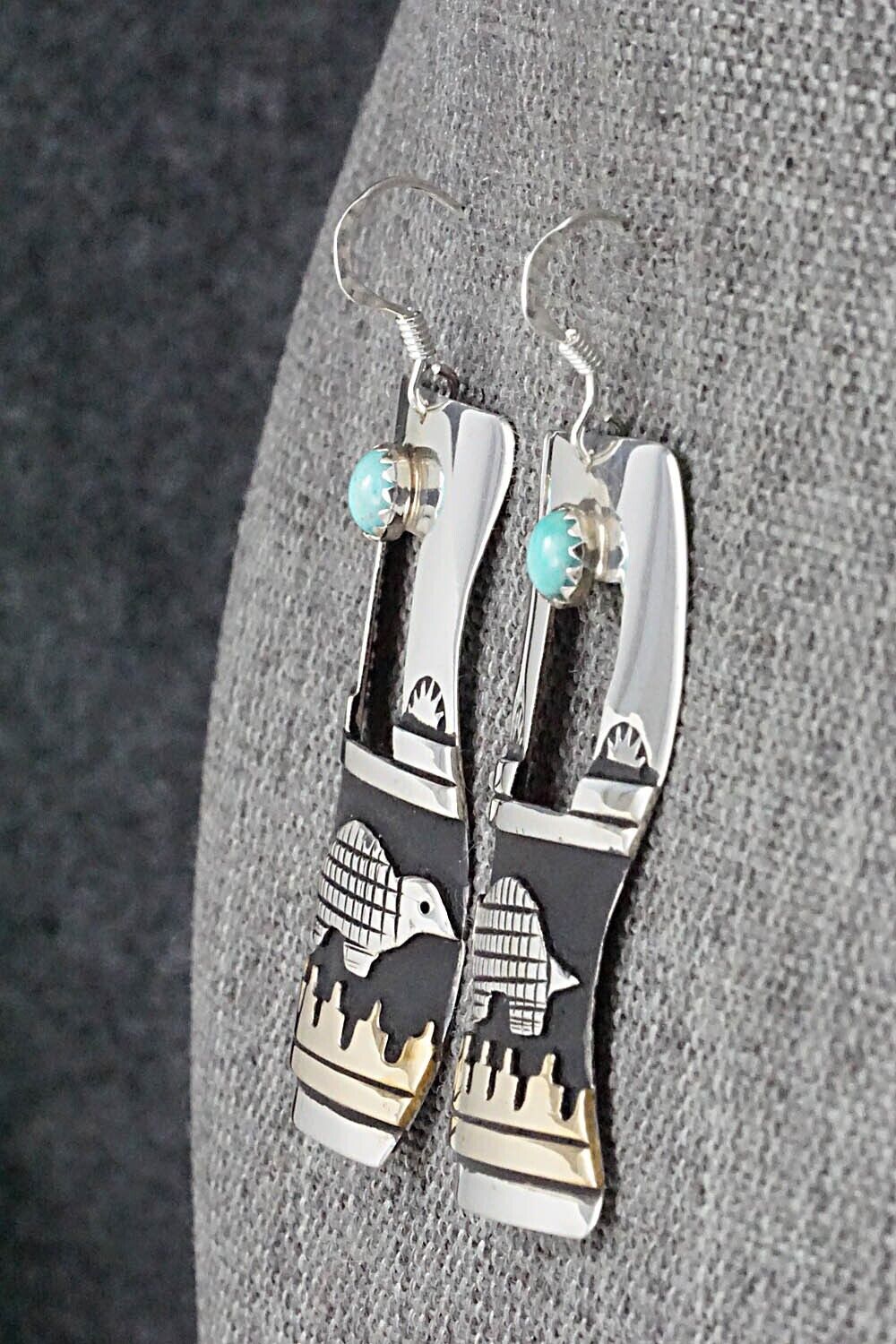 Turquoise and Sterling Silver Earrings - Rosita Singer