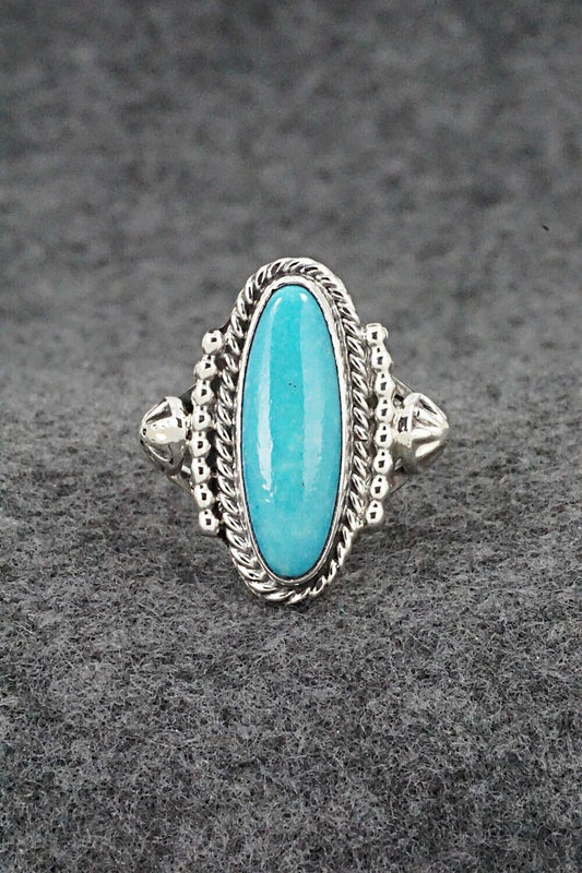 Turquoise & Sterling Silver Ring - Samuel Yellowhair - Size 8.5