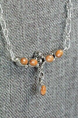 Spiny Oyster & Sterling Silver Necklace - Loretta Smith