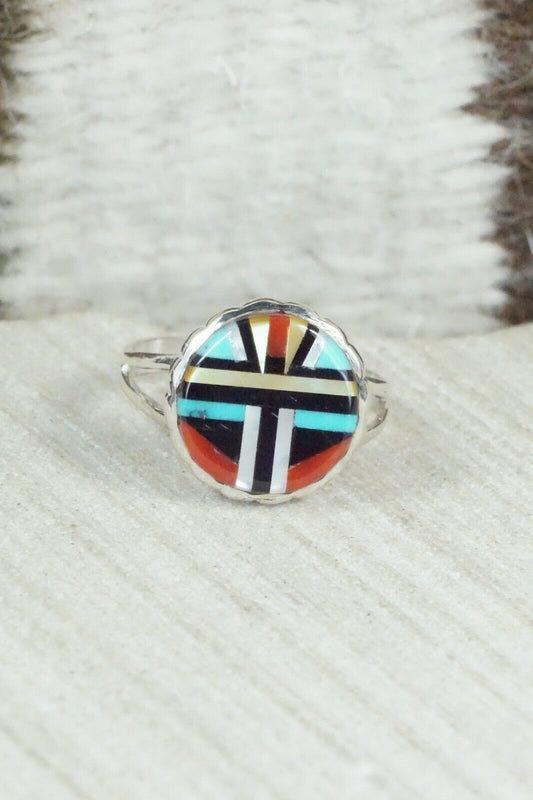Multi Stone & Sterling Silver Ring - Ruddell Lonjose - Size 7.75