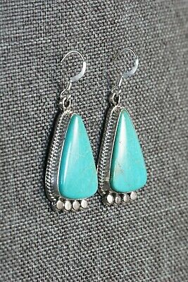 Navajo Turquoise & Sterling Silver Earrings - Sharon McCarthy - High Lonesome Trading