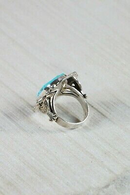 Navajo Turquoise and Sterling Silver Ring - Rita Tom - Size 11 - High Lonesome Trading