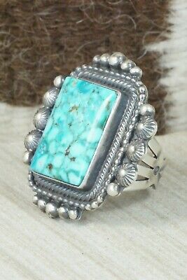 Turquoise & Sterling Silver Ring - Tom Lewis - Size 9.25
