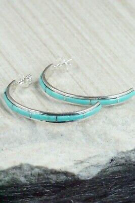 Turquoise & Sterling Silver Earrings - Jamie Johnson - High Lonesome Trading