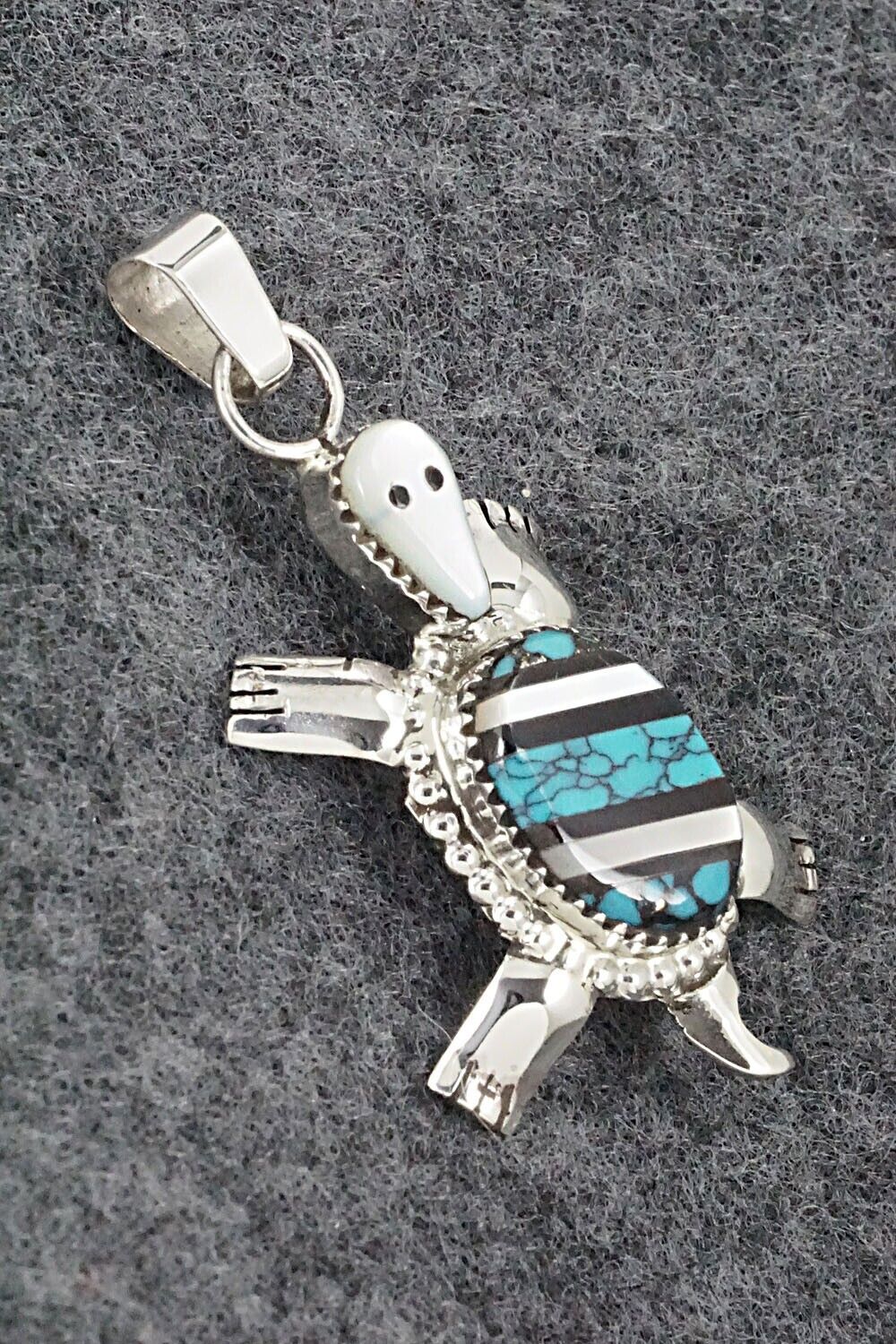 Multi Stone & Sterling Silver Inlay Pendant - Wayne Haloo