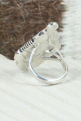 Spiny Oyster & Sterling Silver Ring - Daniel Benally - Size 7