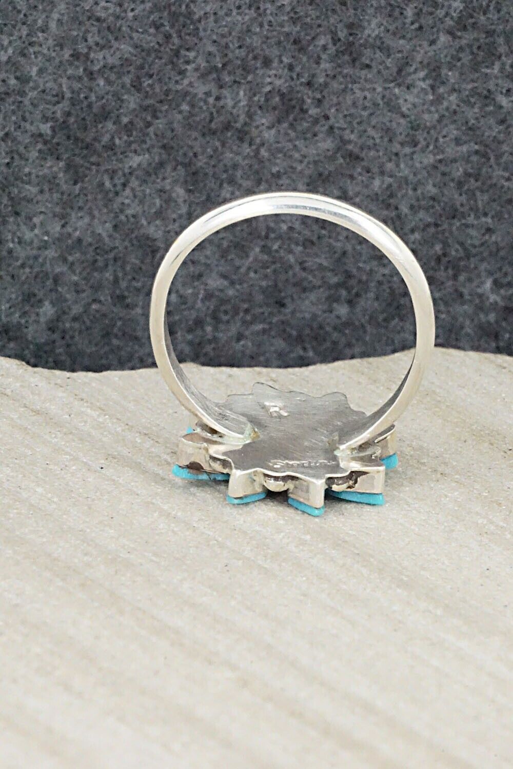 Turquoise & Sterling Silver Ring - Rose Kanteena - Size 9