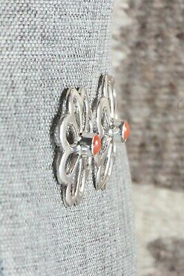 Coral & Sterling Silver Earrings - Mildred Parkhurst