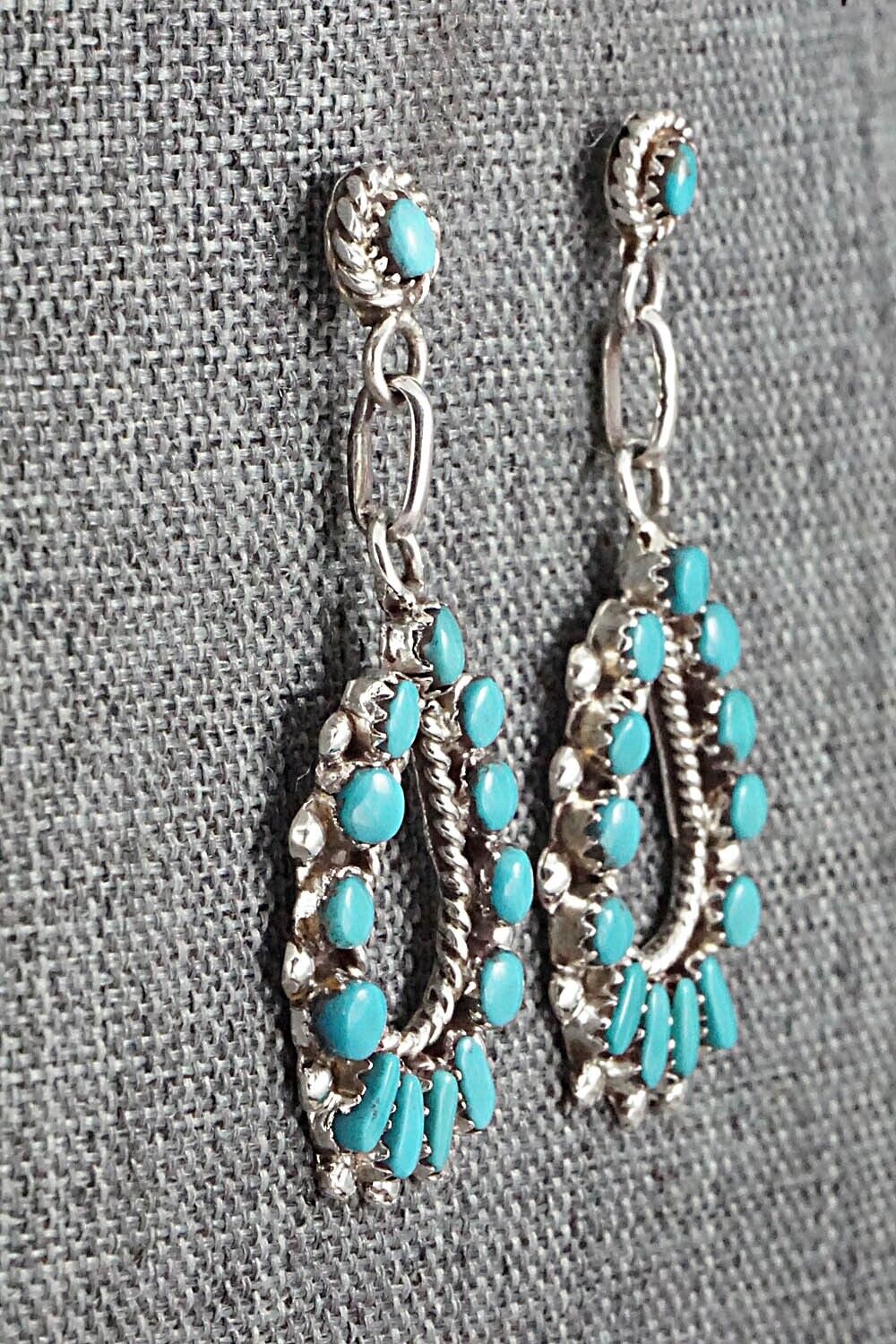 Turquoise & Sterling Silver Earrings - Vangie Tsabetsaye