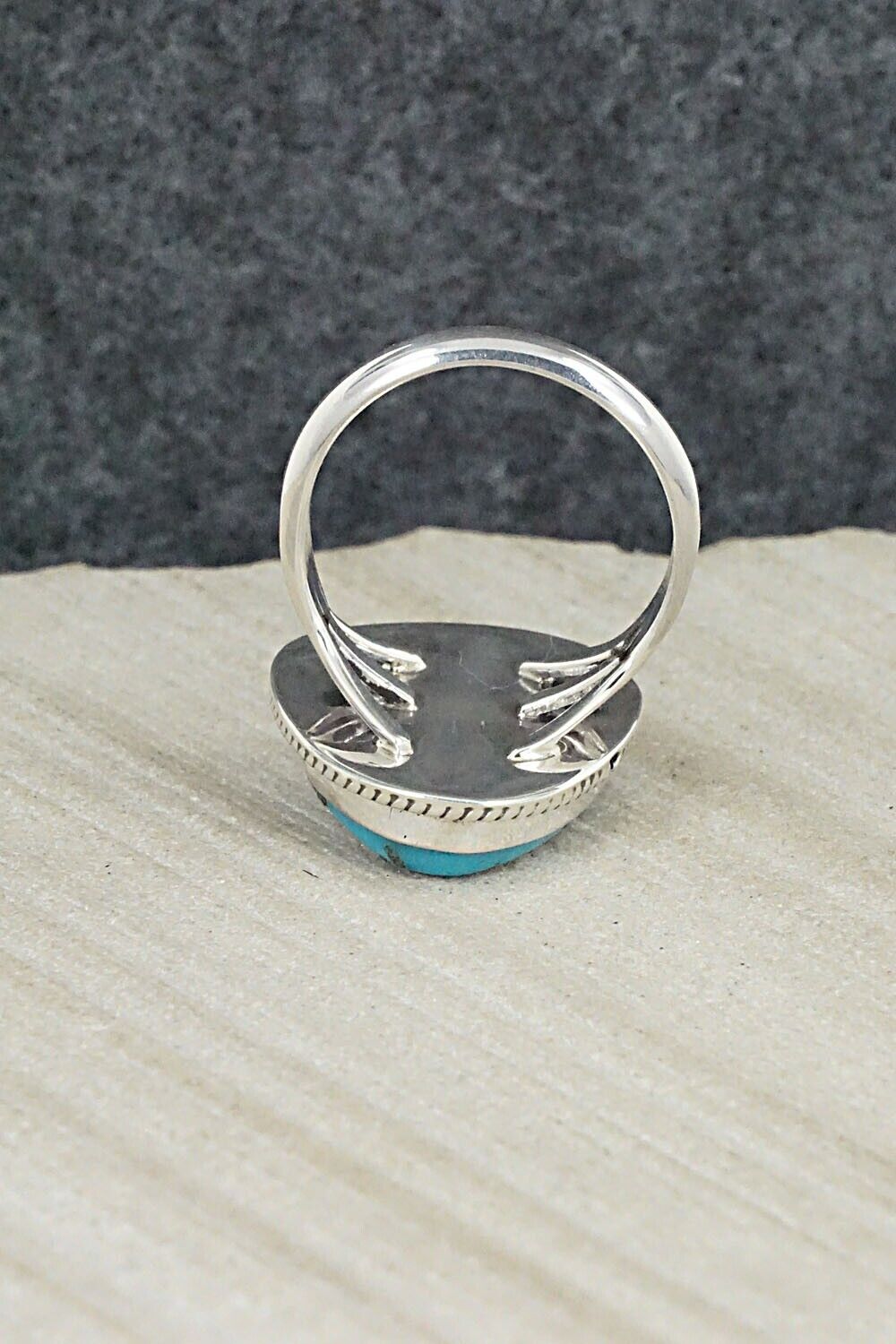 Turquoise & Sterling Silver Ring - Alice Rose Saunders - Size 8