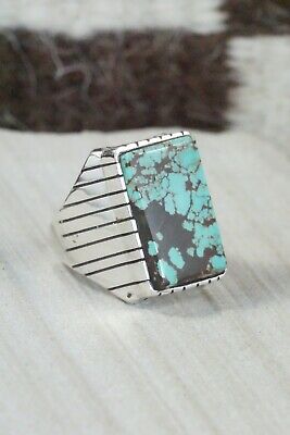 Navajo Turquoise and Sterling Silver Ring - Ray Jack - Size 9.75