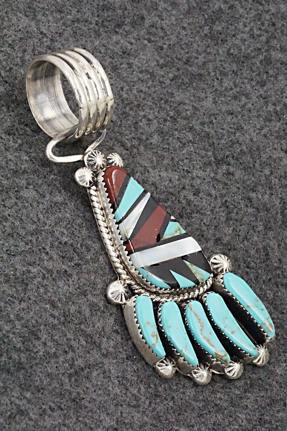 Multi Stone & Sterling Silver Pendant - Ben Livingston