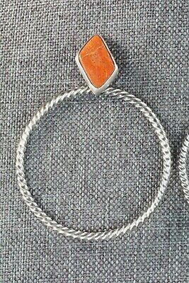 Coral & Sterling Silver Earrings - Annie Spencer - High Lonesome Trading