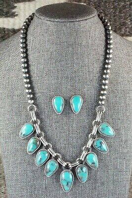 Turquoise & Sterling Silver Necklace and Earrings - Bobby Platero