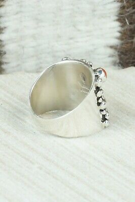 Coral & Sterling Silver Ring - Raymond Coriz - Size 9