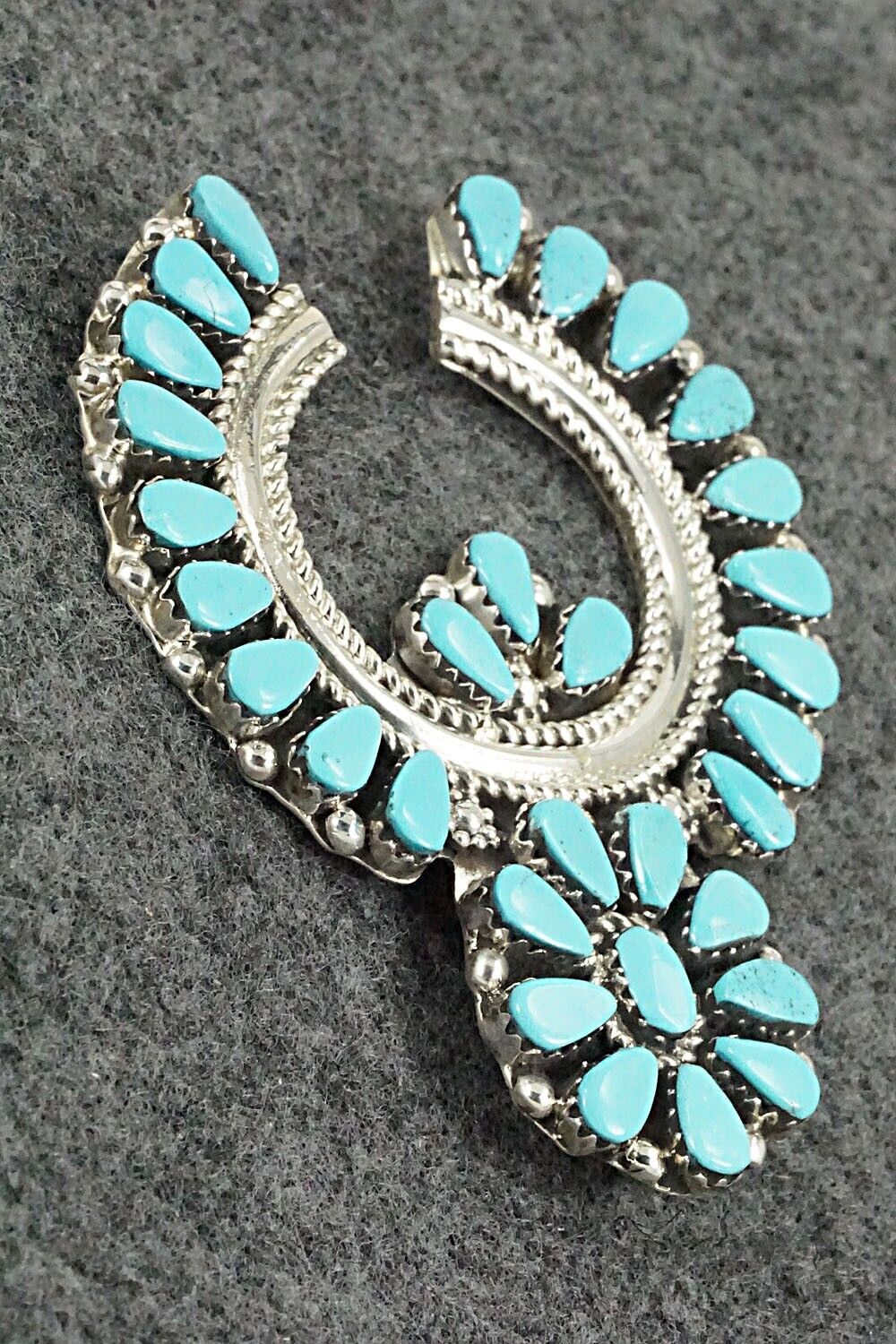 Turquoise & Sterling Silver Pendant and Earrings Set - Evangeline Tsabetsaye