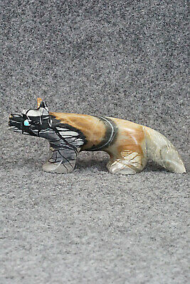 Wolf Zuni Fetish Carving - Ronnie Lunasee
