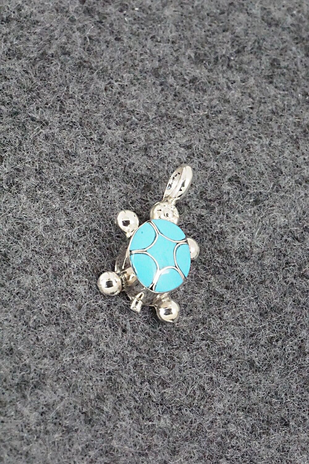 Turquoise and Sterling Silver Pendant - Amielda Peynetsa