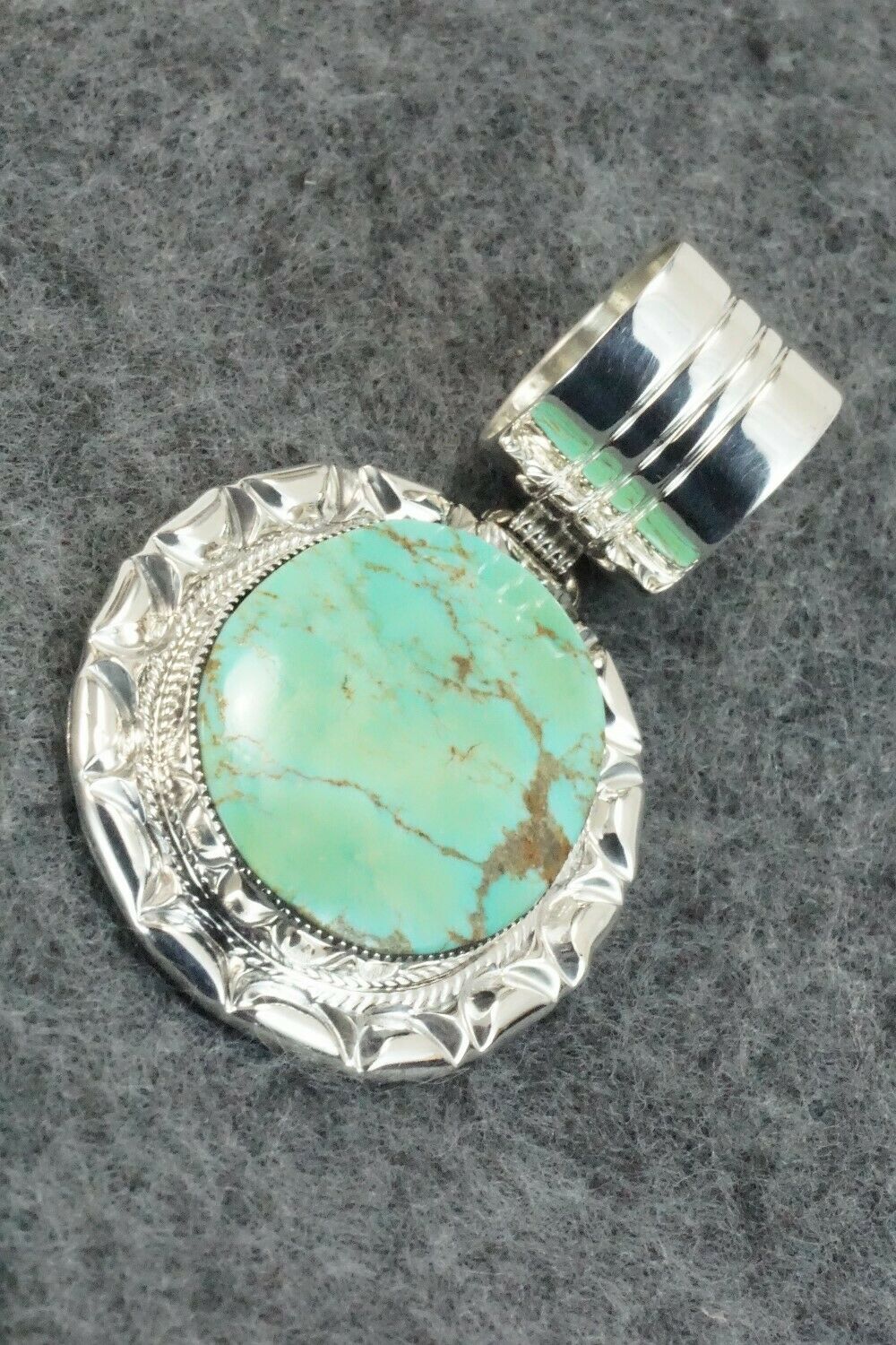 Turquoise & Sterling Silver Pendant - Greg Yazzie