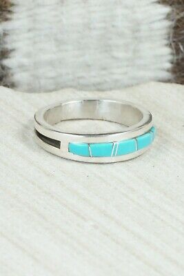 Turquoise & Sterling Silver Ring - Wilbert Muskett - Size 9