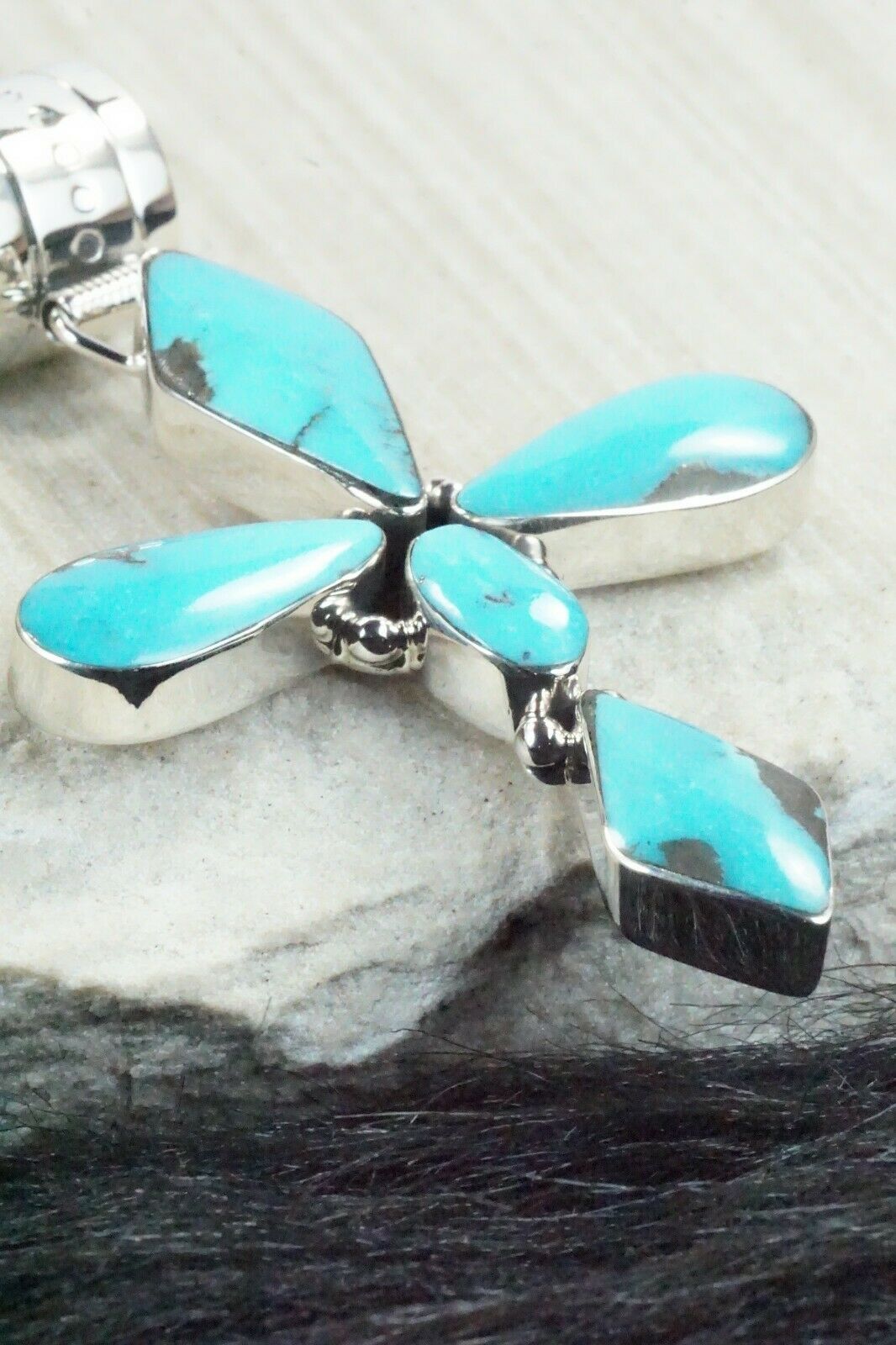 Turquoise and Sterling Silver Pendant - Jimson Belin - High Lonesome Trading