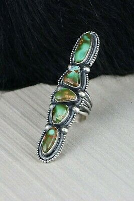 Navajo Royston Turquoise and Sterling Silver Ring - Ernest Roy Begay - Size 9 - High Lonesome Trading
