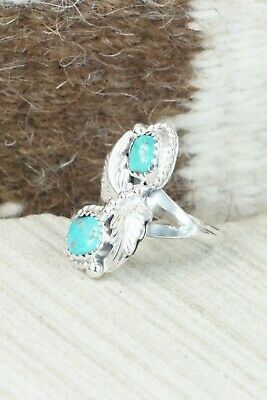 Turquoise & Sterling Silver Ring - William Begay - Size 7.5