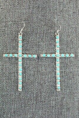 Turquoise & Sterling Silver Earrings - Lorinda Edaakie