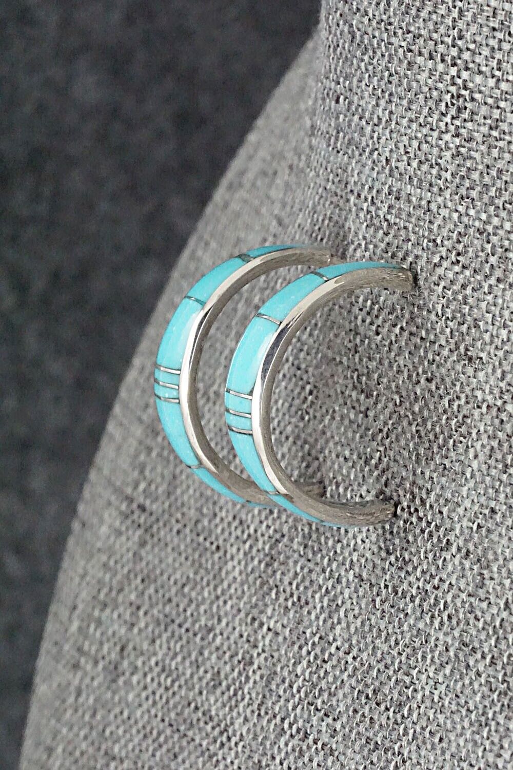 Turquoise & Sterling Silver Earrings - Philbert Chavez