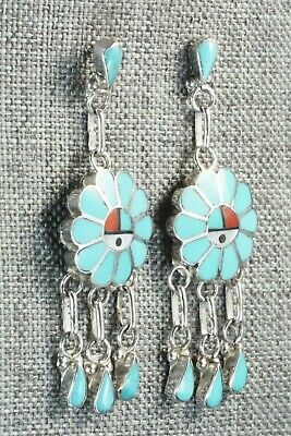 Turquoise & Sterling Silver Earrings - Burdian Soseeah