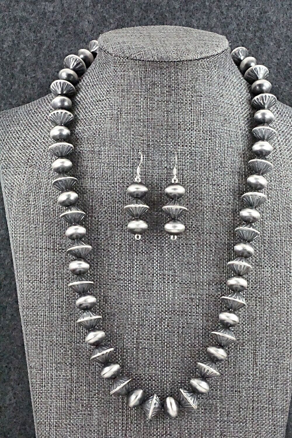 Navajo Pearl Sterling Silver Necklace Set - Preston Haley