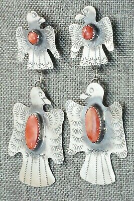 Spiny Oyster & Sterling Silver Earrings - Gabrielle Yazzie