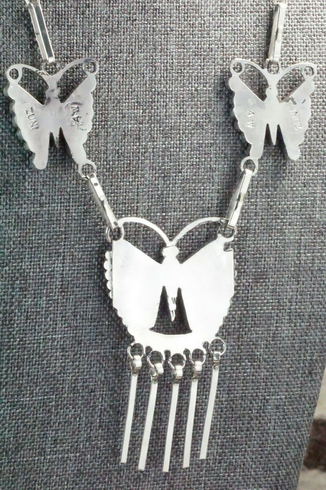 Turquoise, Mother of Pearl & Sterling Silver Inlay Jewelry Set - Adrian Wallace