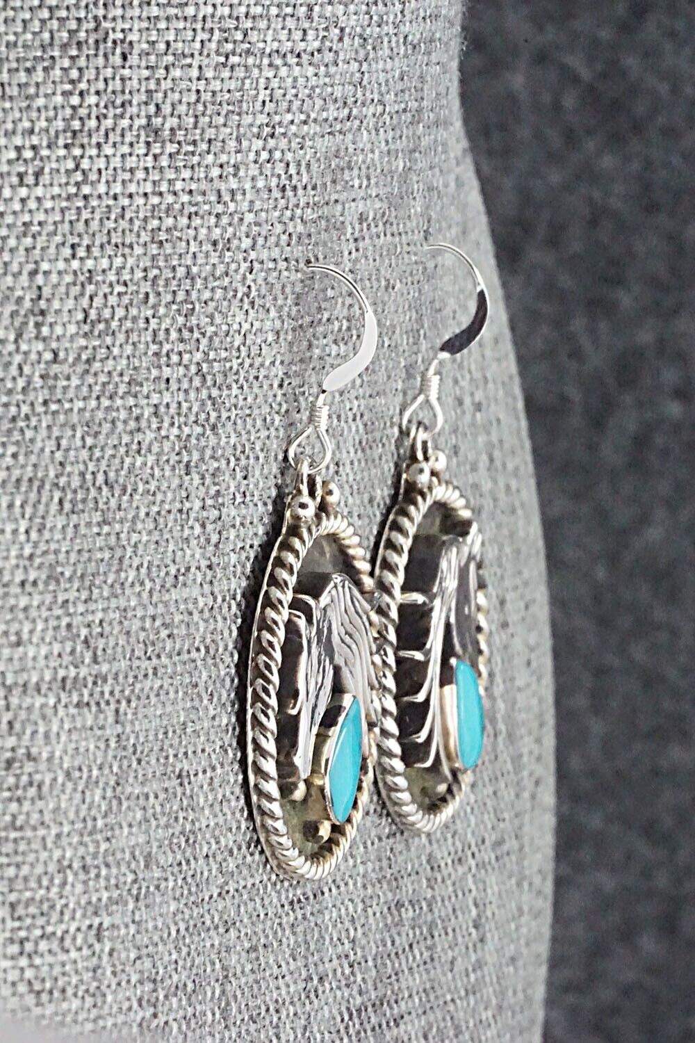 Turquoise & Sterling Silver Earrings - Genevieve Francisco