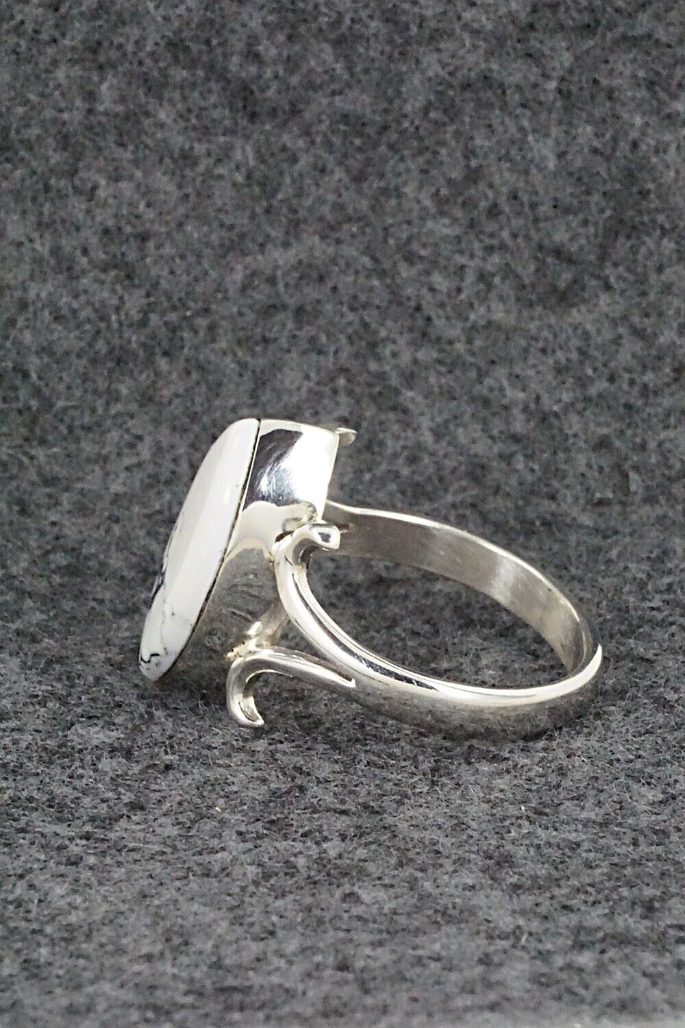 White Buffalo & Sterling Silver Ring - Larry Castillo - Size 7.75