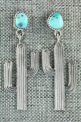 Turquoise & Sterling Silver Earrings - Delbert Gordon