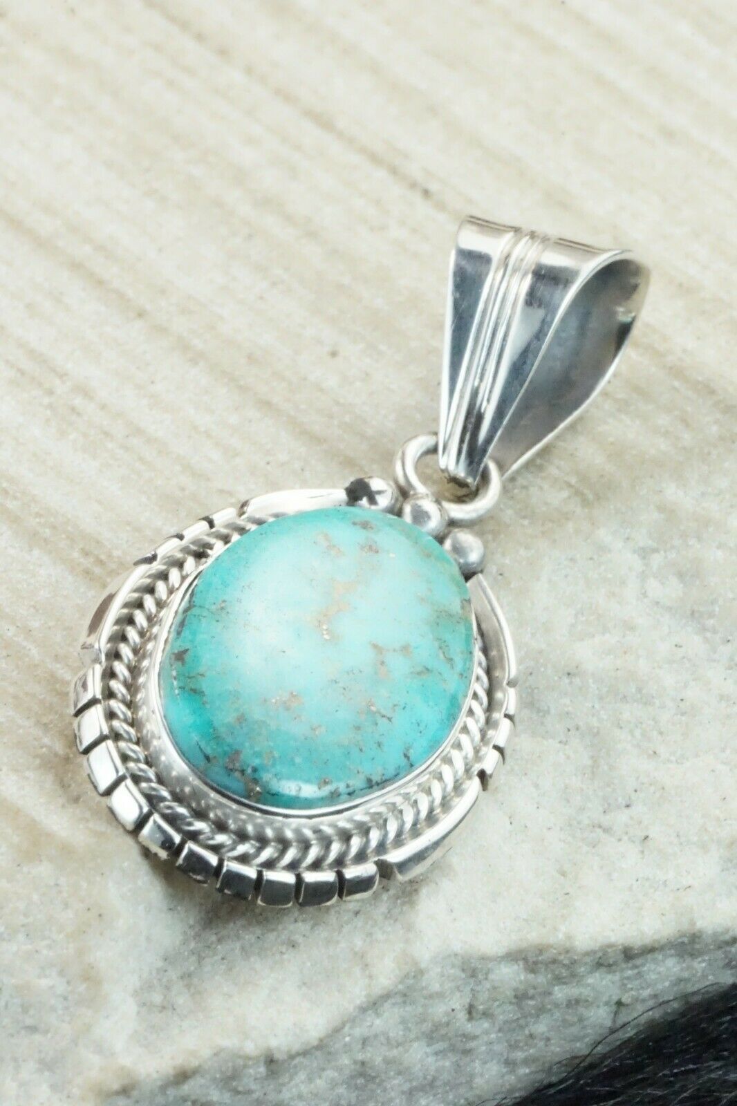 Turquoise & Sterling Silver Pendant - Samuel Yellowhair