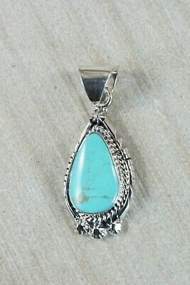 Navajo Turquoise and Sterling Silver Pendant - Samuel Yellowhair - High Lonesome Trading